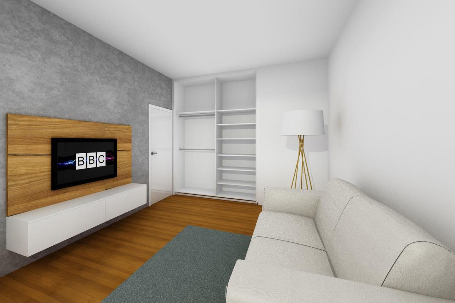 Hanák nábytek Návrh Interiér Vizualizace Obývací pokoj